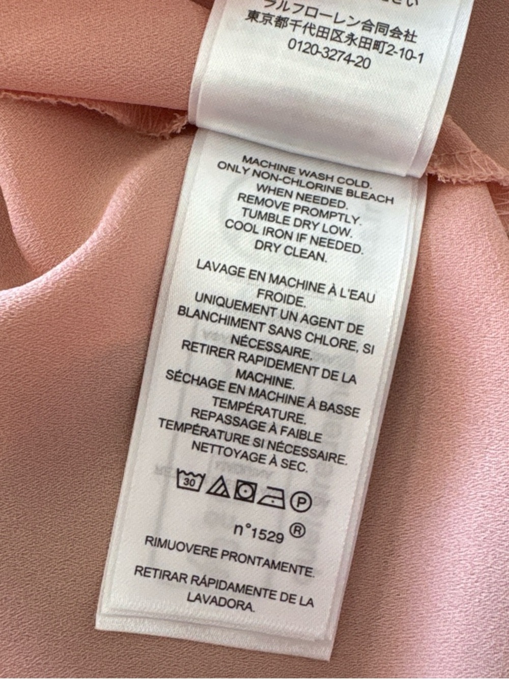 Ralph Lauren Pink Floral V-Neck Midi Dress. 16 - Picture 9 of 11